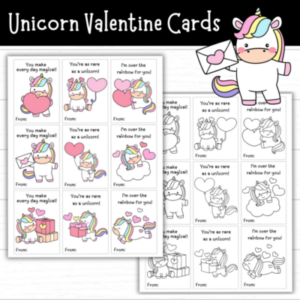 Make Valentine’s Day Magical with Printable Unicorn Valentine’s Day Cards for Kids