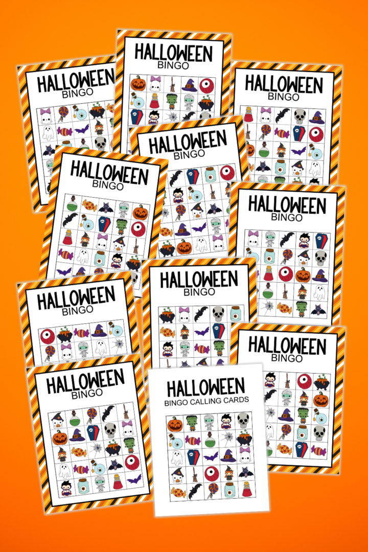 Free Printable Halloween Bingo Game Cards for Kids