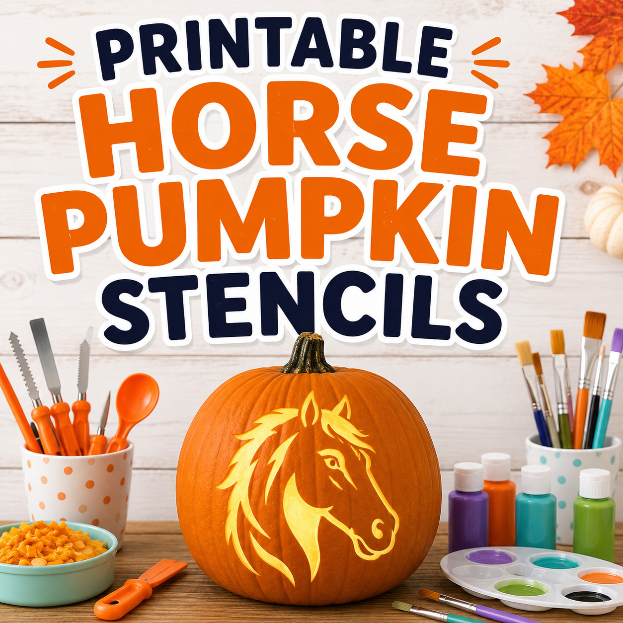 Printable Horse Pumpkin Stencils for Carving and Painting