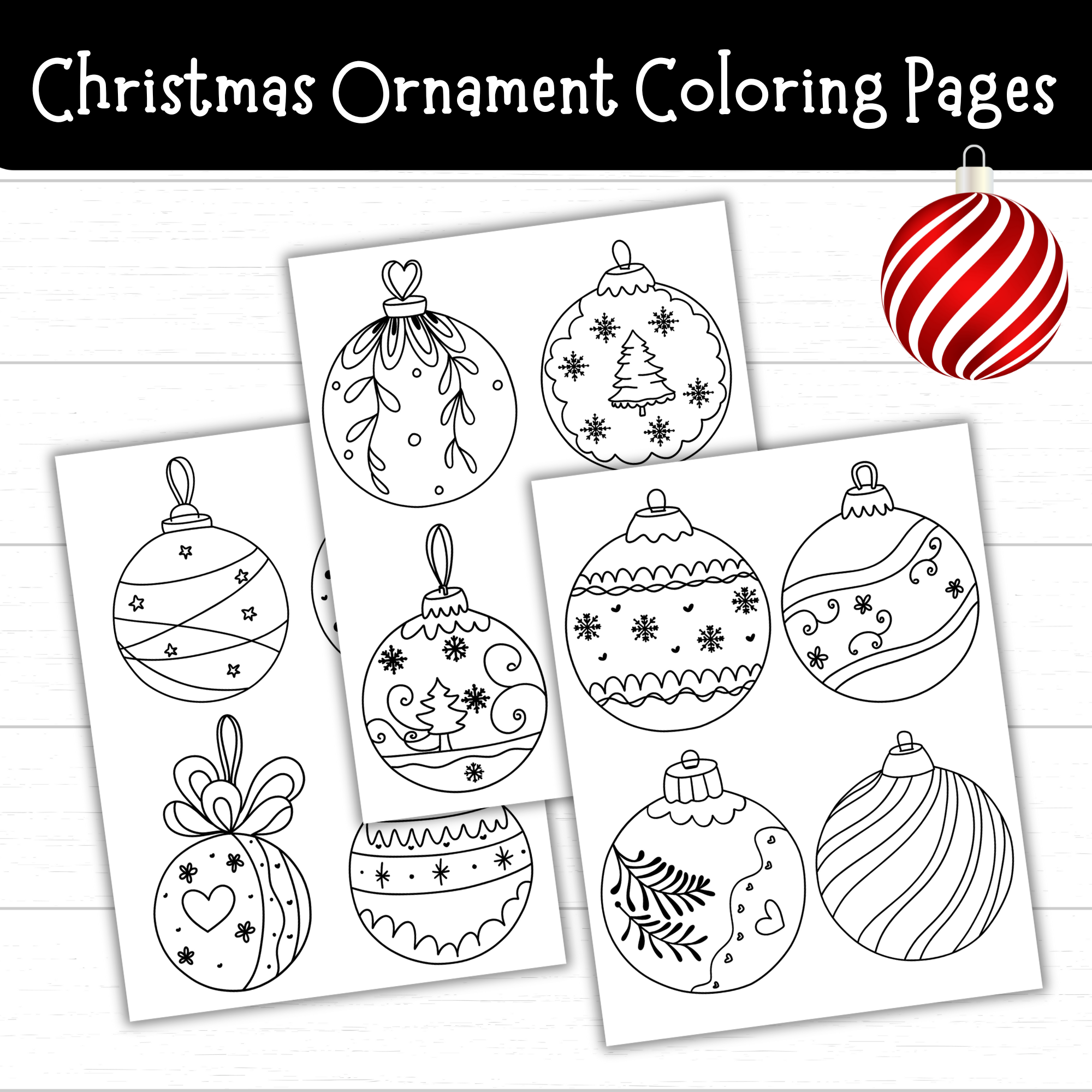 christmas ornament coloring pages