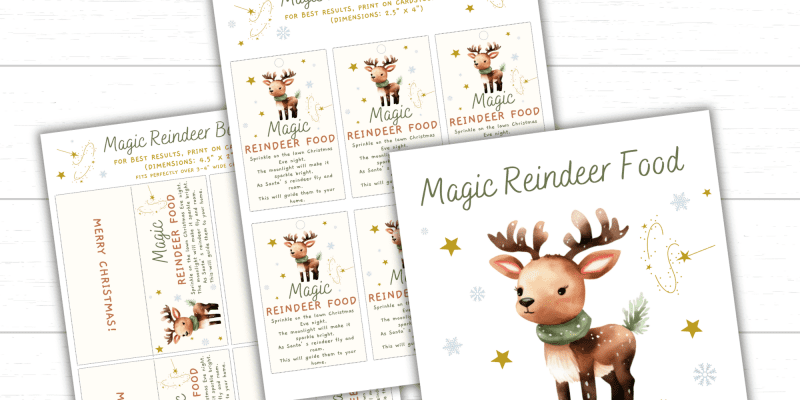 Magic Reindeer Food Bag Toppers and Treat Tags