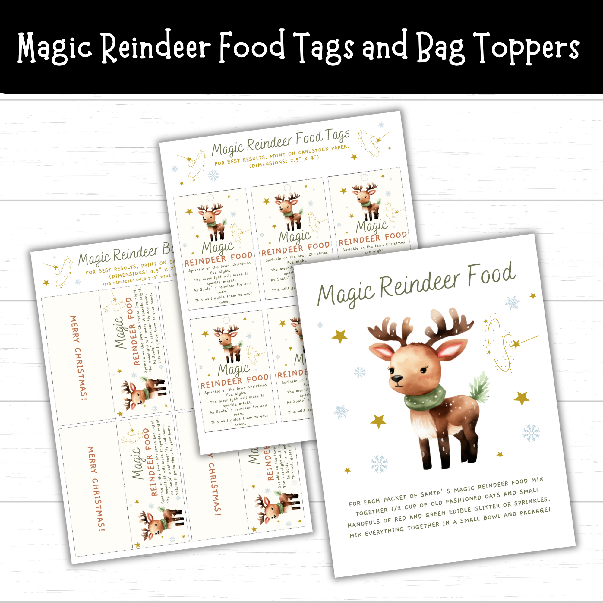 magic reindeer food topper