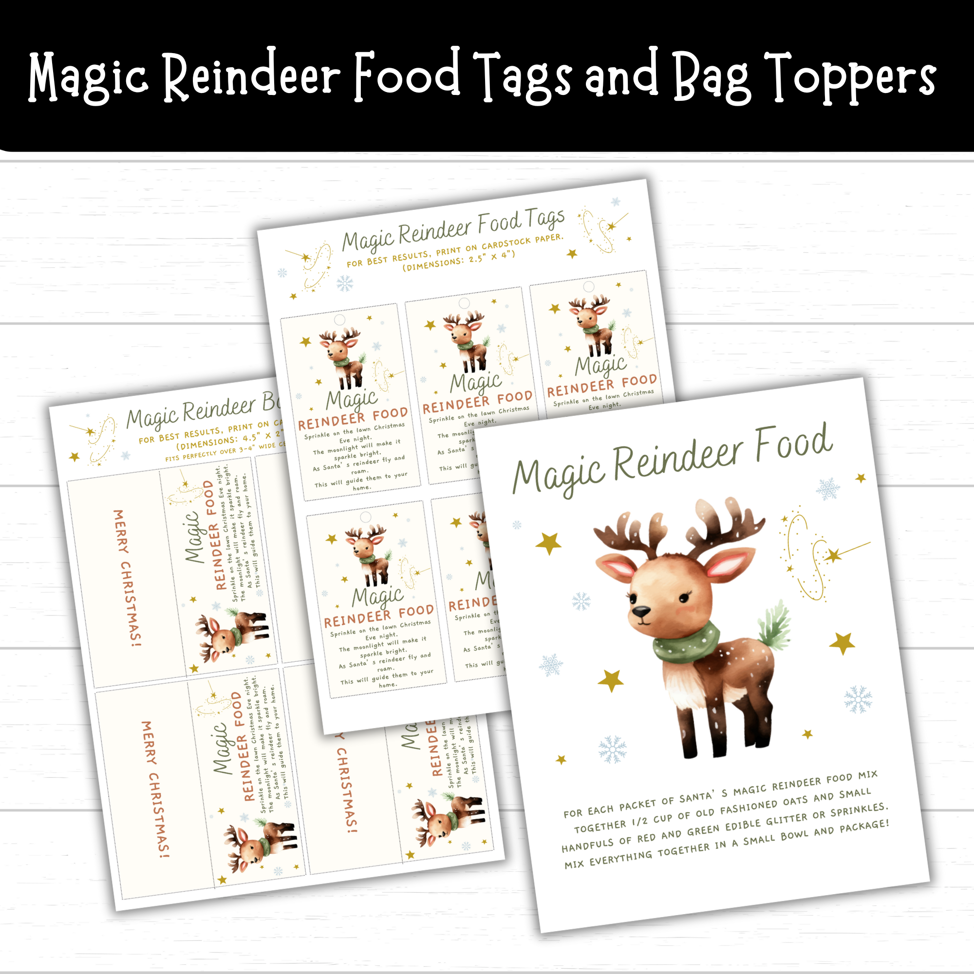 Magic Reindeer Food Bag Toppers and Treat Tags - Mom. Wife. Busy Life.