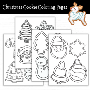 Printable Christmas Cookie Coloring Pages (3 Sets)