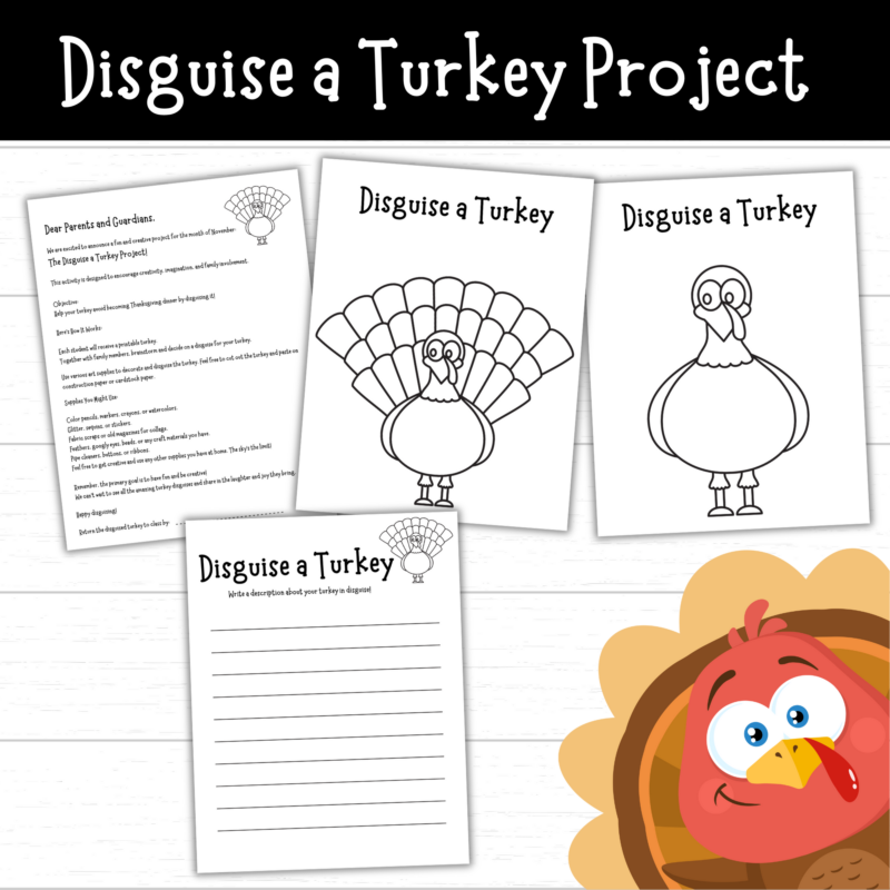 Printable Turkey Disguise Project Pack