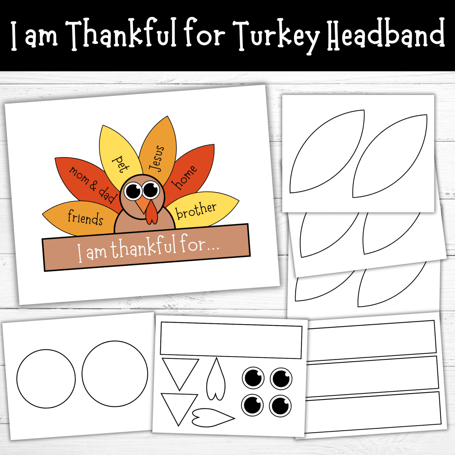 Turkey Headband Craft Printable - Mom. Wife. Busy Life.