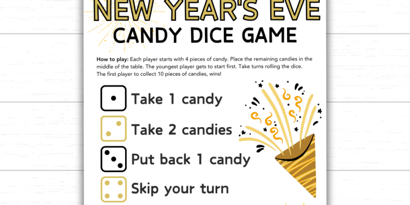 New Year’s Eve Candy Dice Game