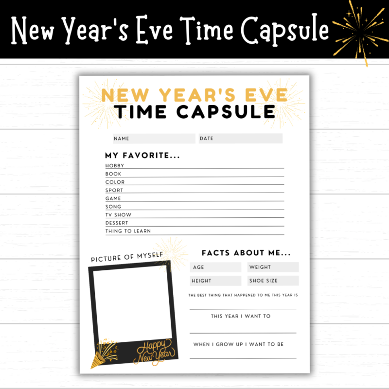 Printable New Year’s Eve Time Capsule