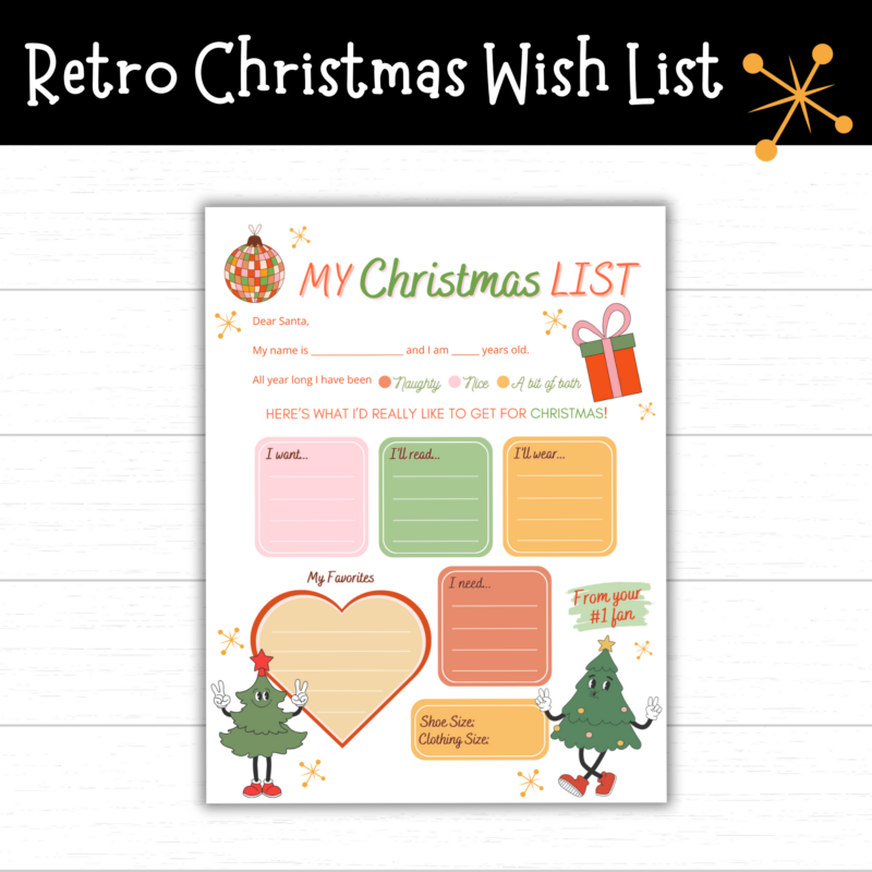 Printable Christmas List for Santa