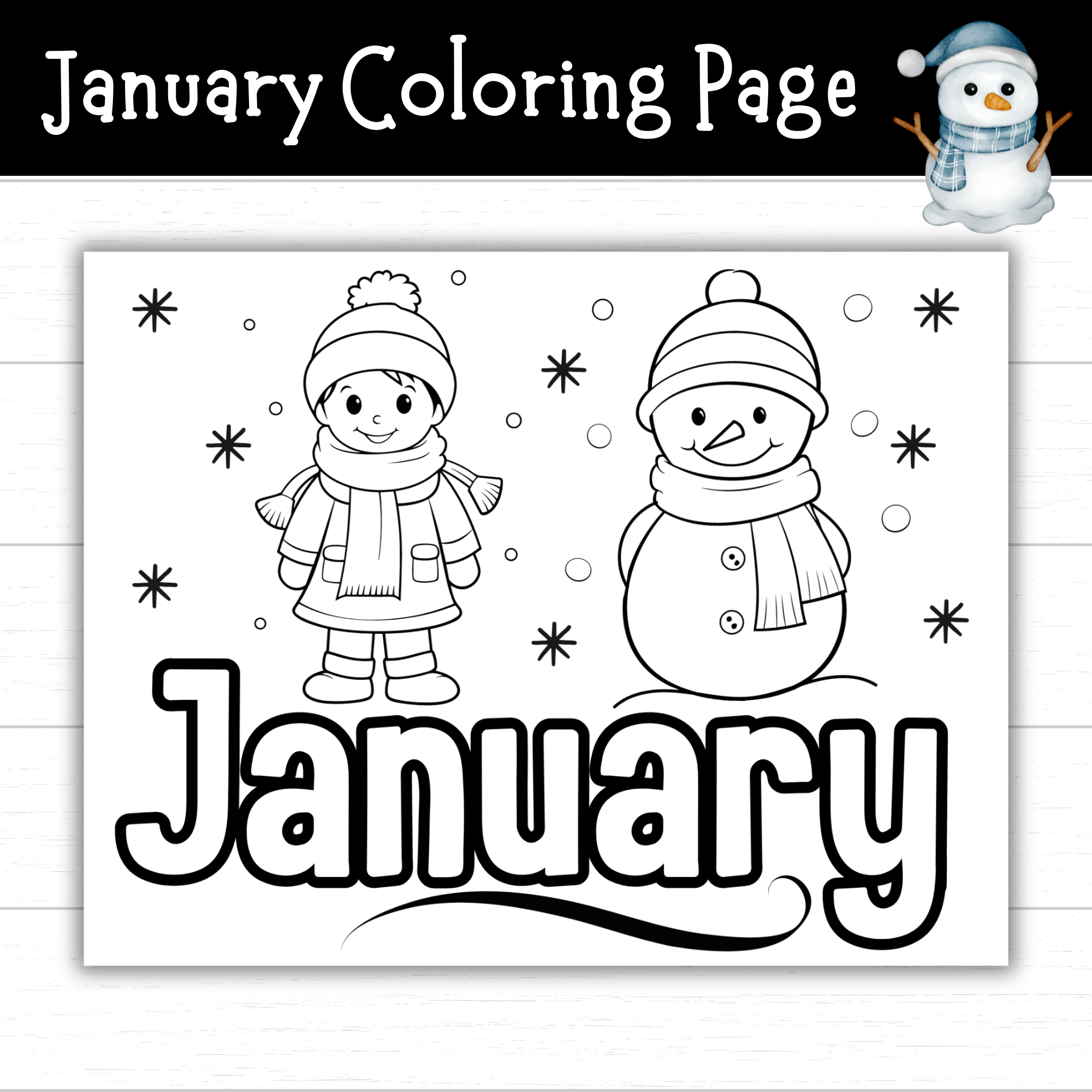 Free Printable January Coloring Free Printable January January 