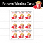 Printable Popcorn Valentine's Day Cards - Mom. Wife. Busy Life.