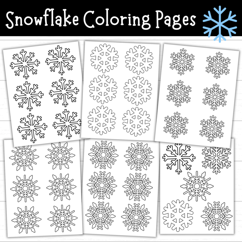 Printable Winter Snowflake Coloring Pages