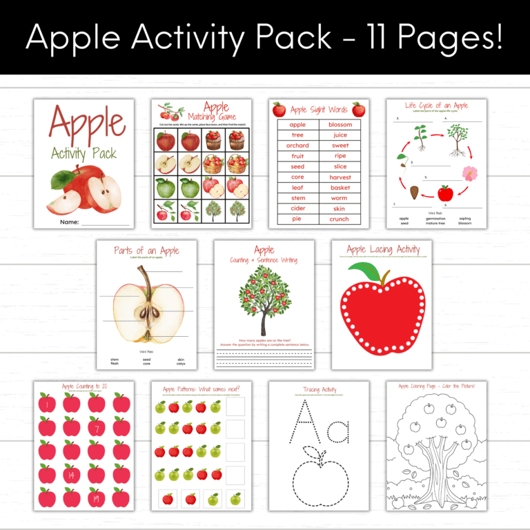 Printable Apple Activity Packs - Mom. Wife. Busy Life.