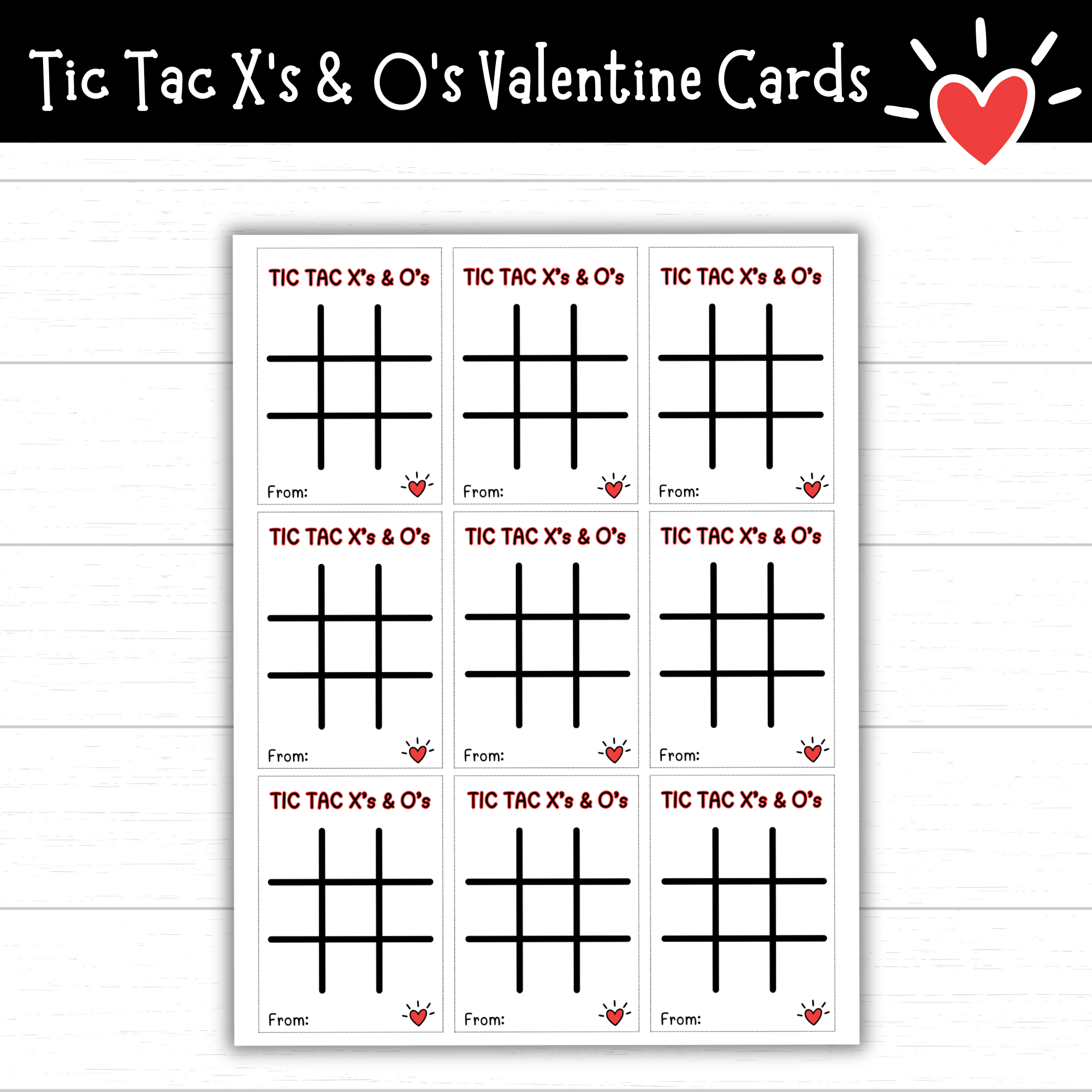 Printable Valentine Tic Tac Toe Cards for Kids (Easy & Fun Valentine’s ...