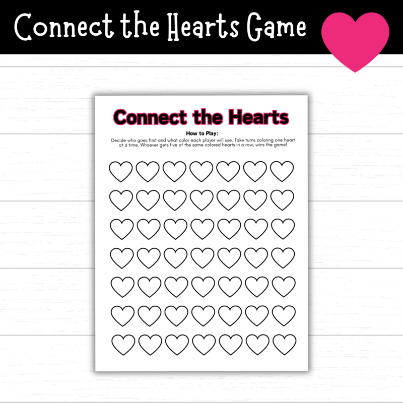 Fun Valentine’s Day Printable Game for Kids: Connect the Hearts Activity