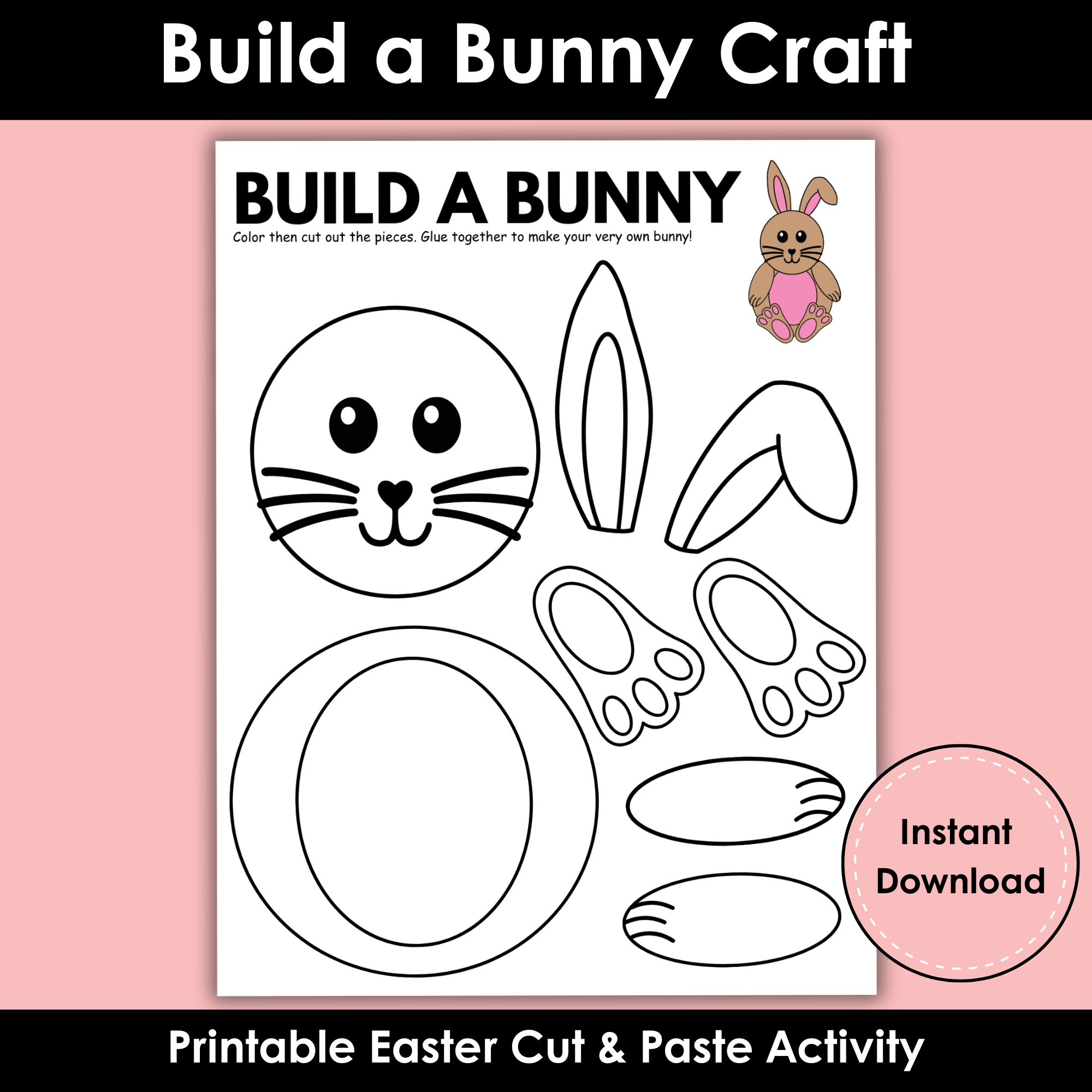 Build a Bunny Craft Printable – Fun Easter Activity for Kids