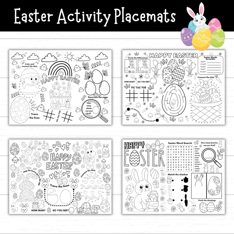 Printable Easter Placemat Activity Pack