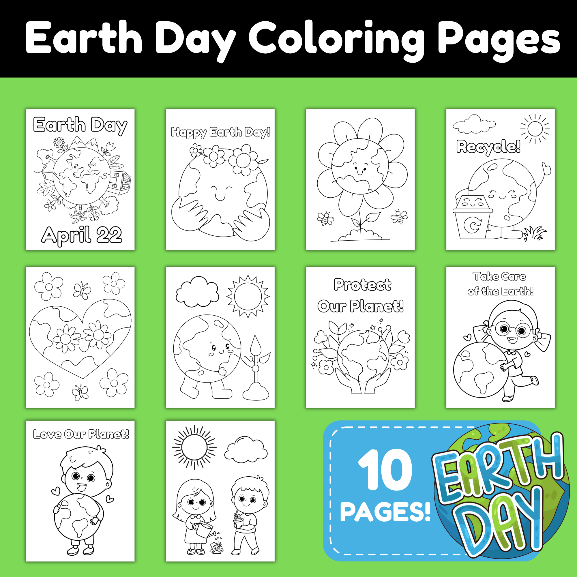 Earth Day Coloring Pages for Kids