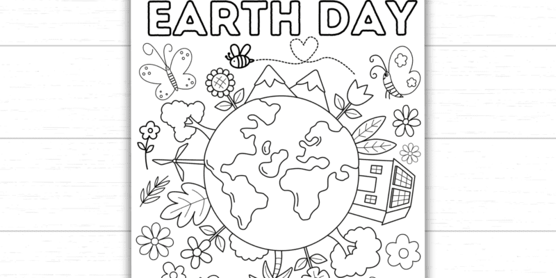Printable Earth Day Coloring Page