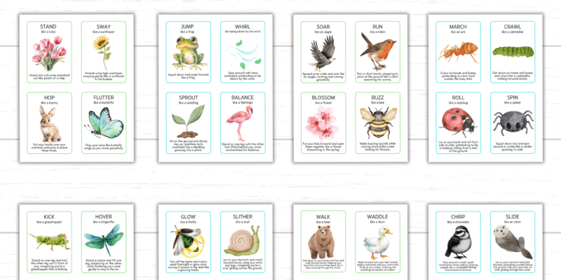 Printable Spring Movement Cards