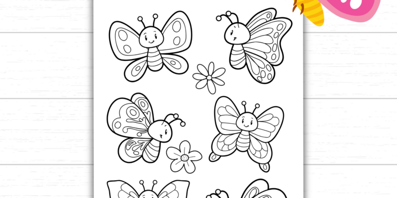 Printable Butterfly Coloring Pages (11 Options!)