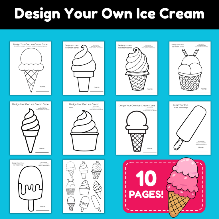 Design Your Own Ice Cream Printable Pack for Kids - Mom. Wife. Busy Life.