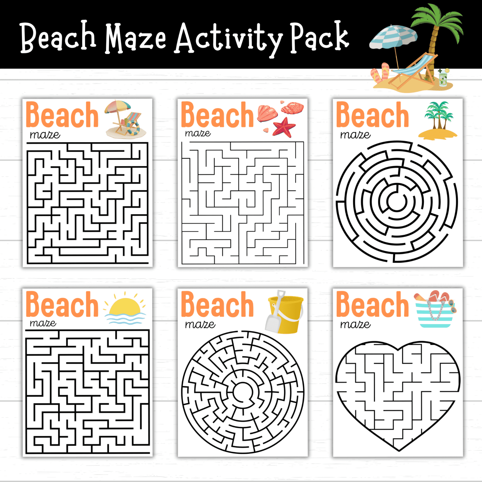 Printable Beach Maze Pack - Mom. Wife. Busy Life.