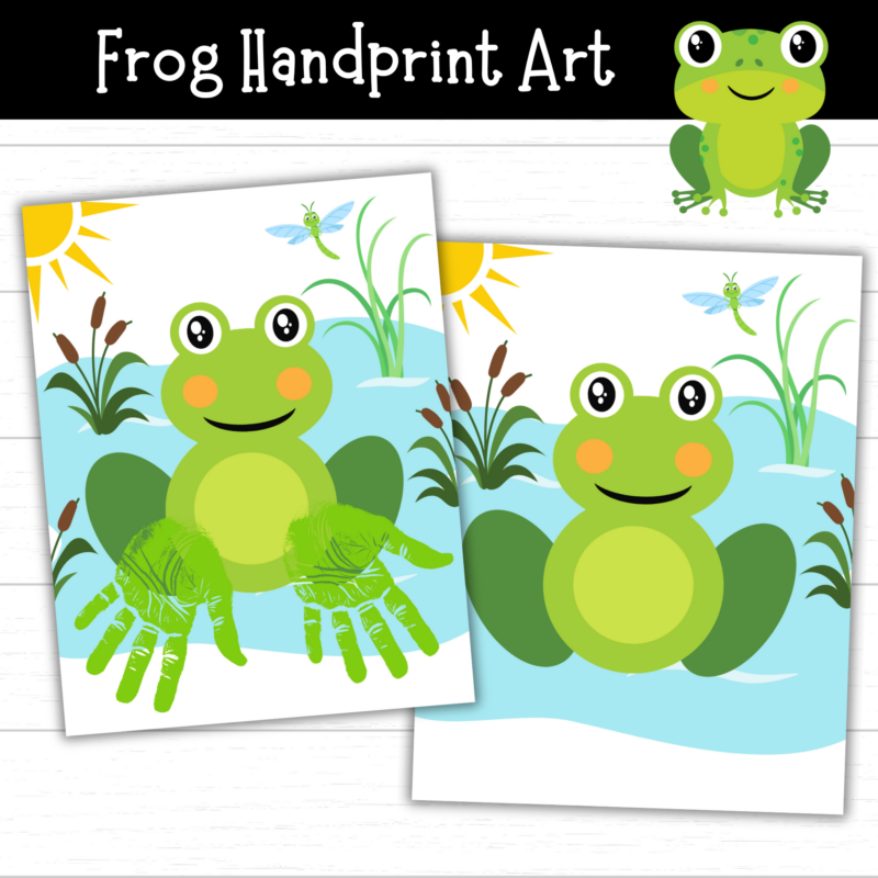 Frog Handprint Art Printable