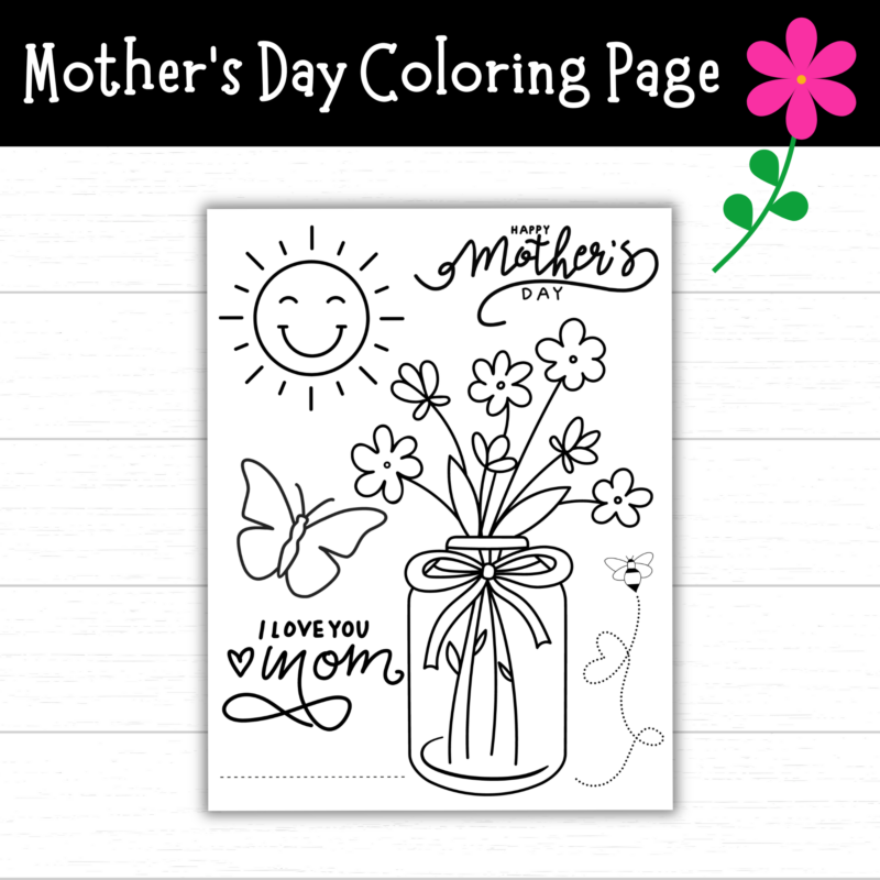 Printable Mother’s Day Coloring Pages (8 Options!)