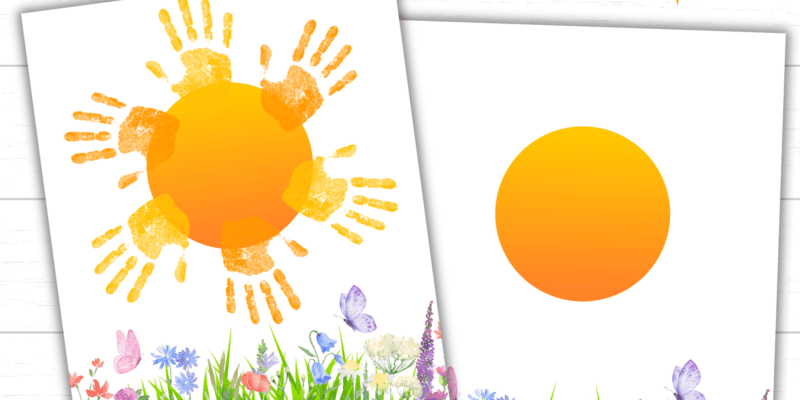 Printable Spring Sun Handprint Art