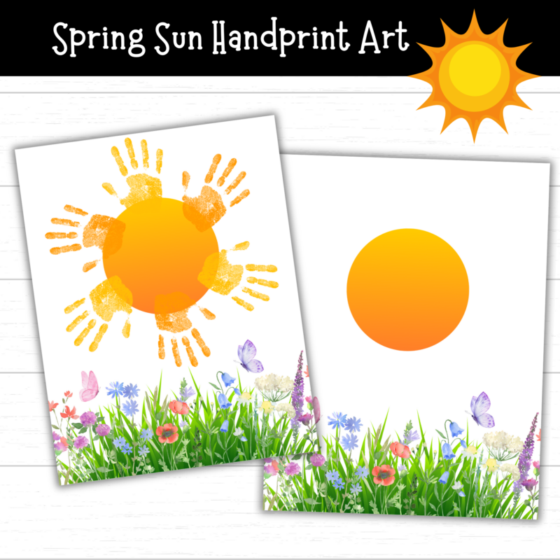 Printable Spring Sun Handprint Art