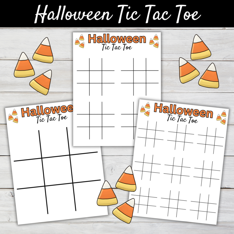 Printable Halloween Tic Tac Toe Game Cards