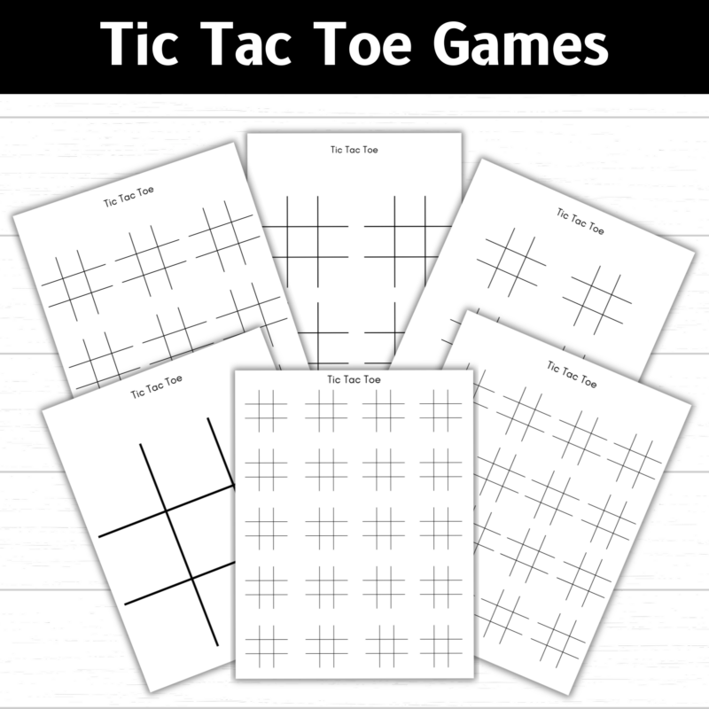 Printable Tic Tac Toe Game Cards