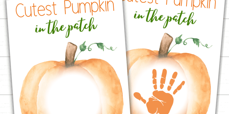 Cutest Pumpkin in the Patch Handprint Art Printable