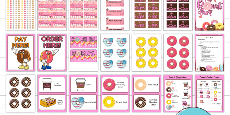 Printable Donut Shop Dramatic Play Kit