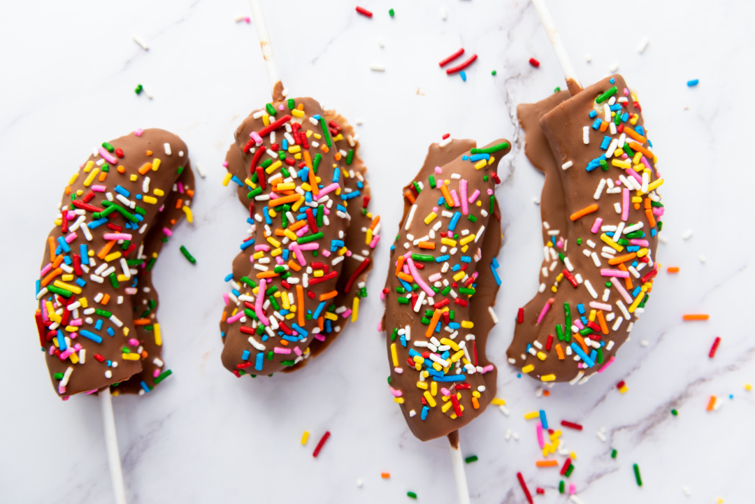 Chocolate Covered Banana Pops