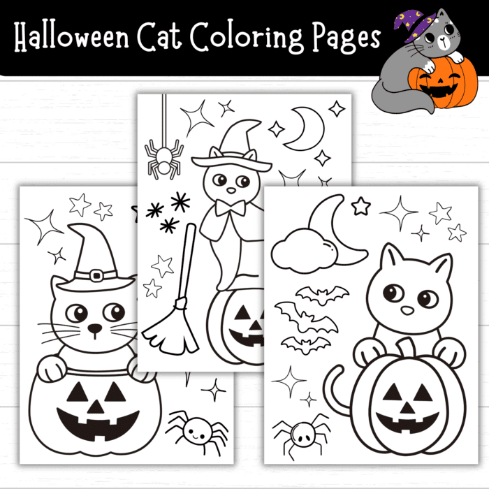 Halloween Cat Coloring Pages