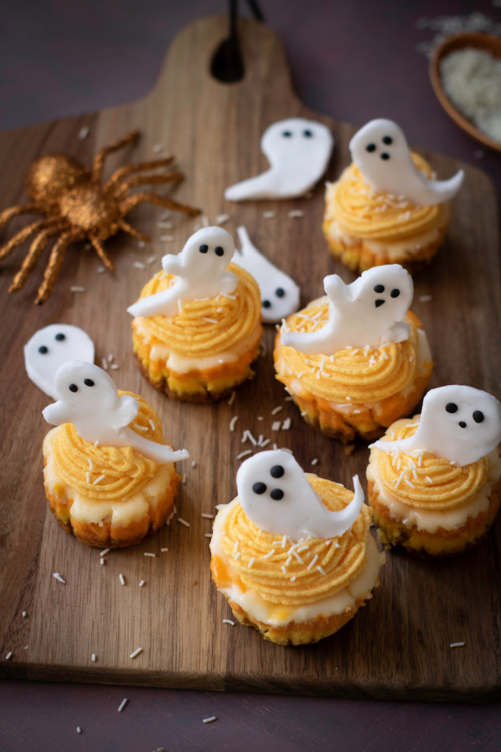 Halloween Candy Corn Mini Cheesecakes