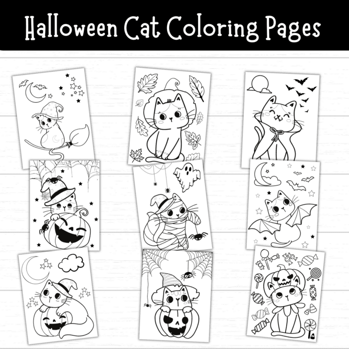 Halloween Cat Coloring Pages