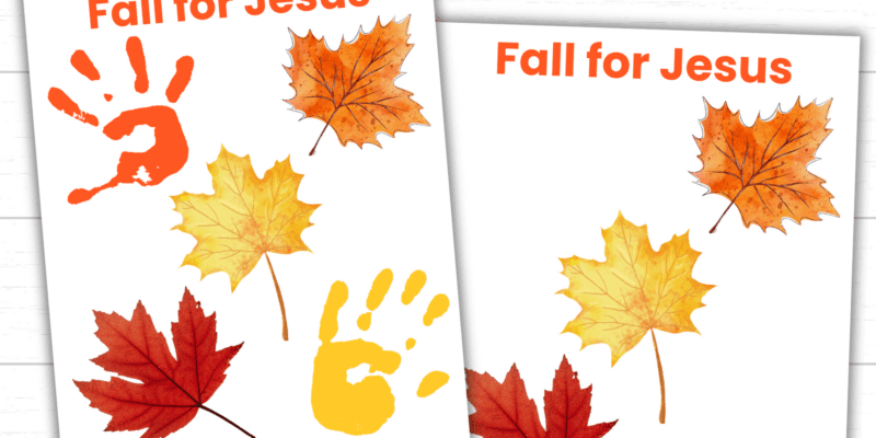 Printable Fall For Jesus He Never Leaves Handprint Art