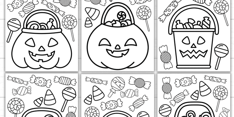 Printable Trick or Treat Bucket Coloring Pages