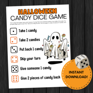 Printable Halloween Candy Dice Game