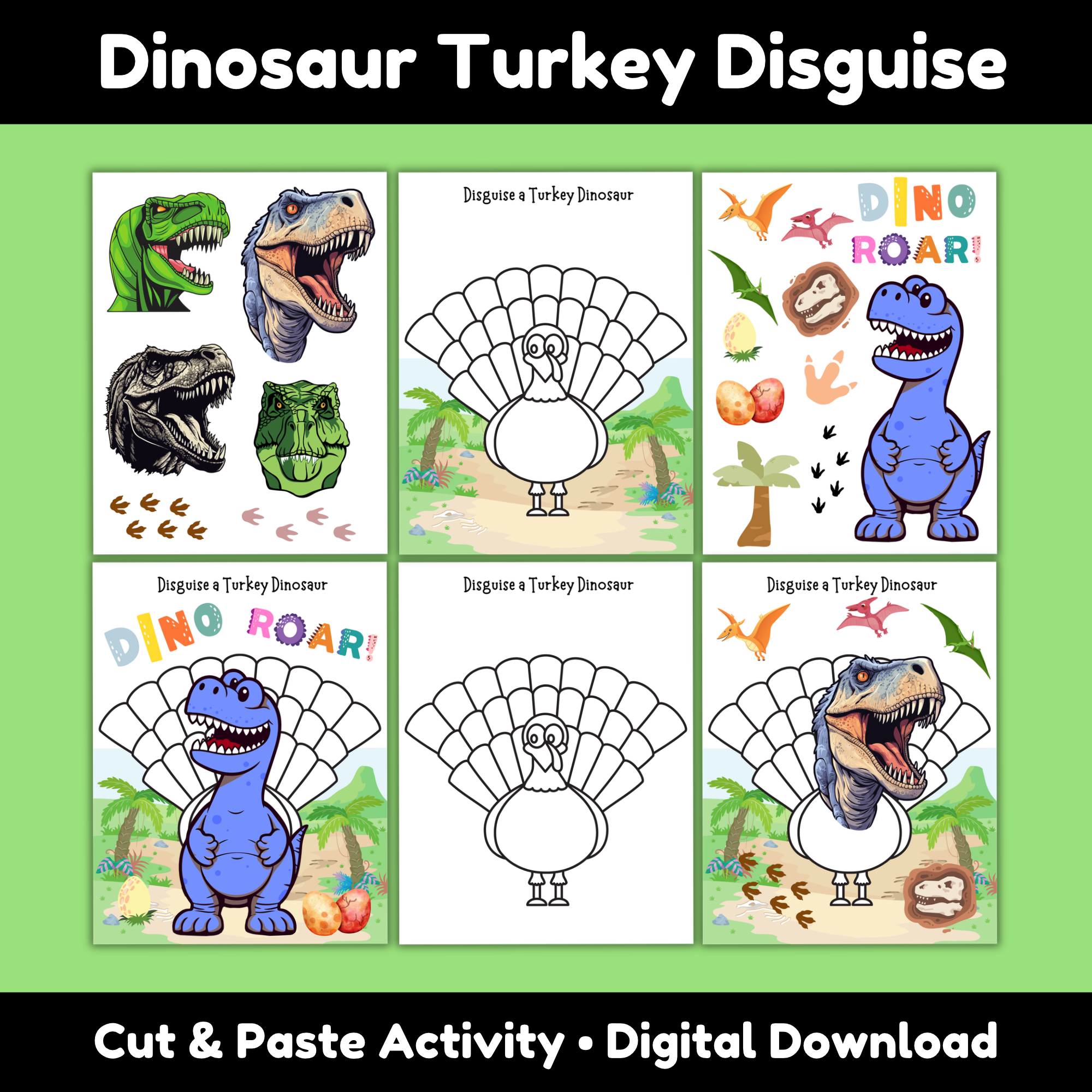 Printable Disguise a Turkey Dinosaur