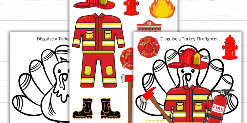 Printable Disguise a Turkey Firefighter