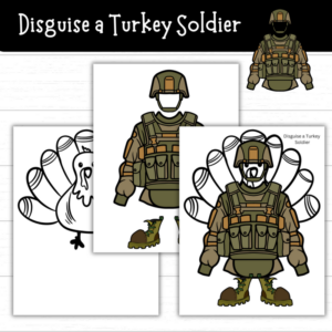 Printable Disguise a Turkey Soldier (2 Sets)