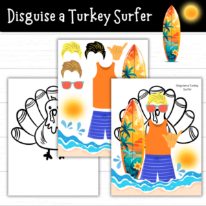 Printable Disguise a Turkey Surfer