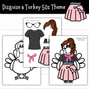 Printable Disguise a Turkey 50s Theme