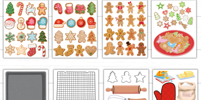 Printable Christmas Cookie Baking Pretend Play Set