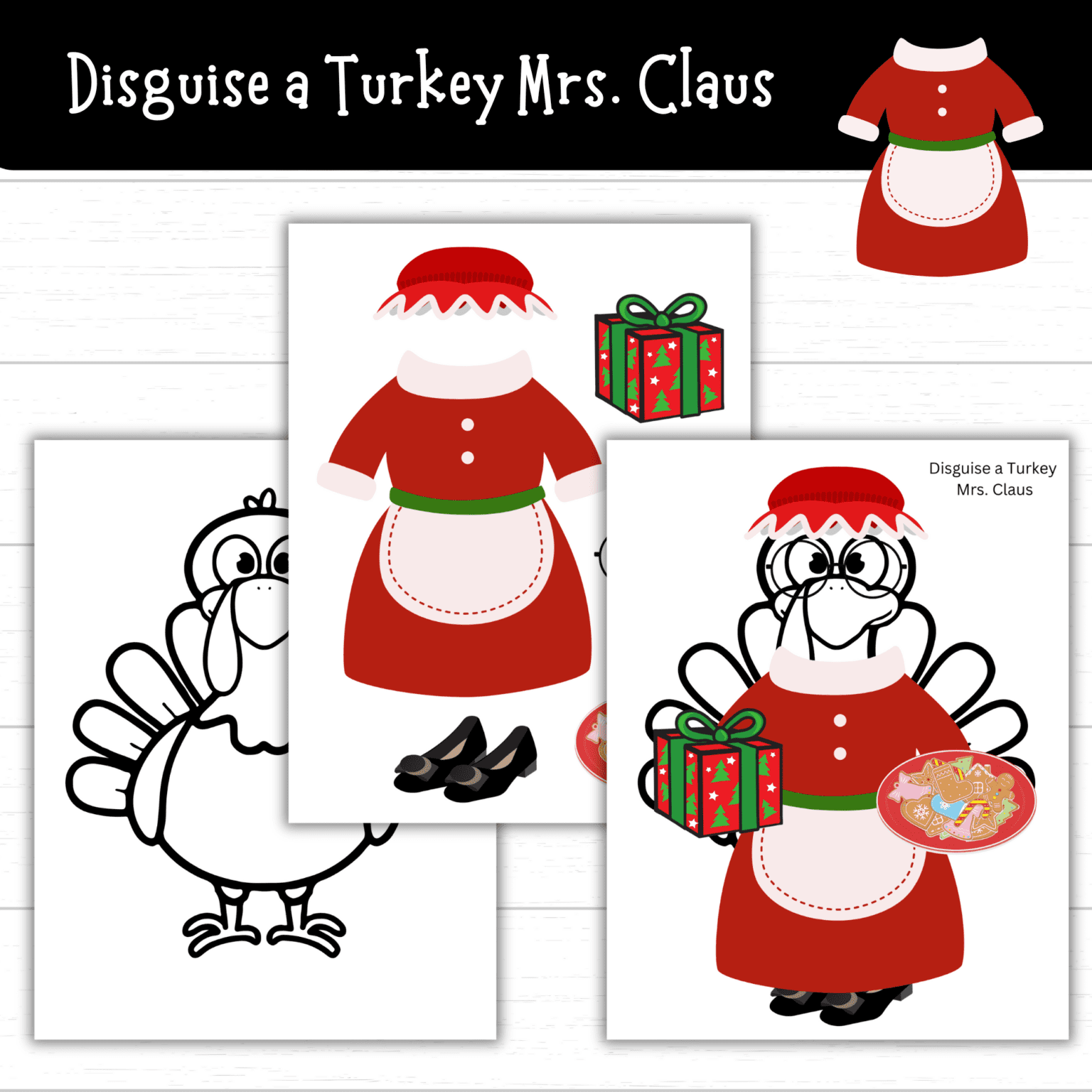 Printable Disguise a Turkey Mrs. Claus - Mom. Wife. Busy Life.