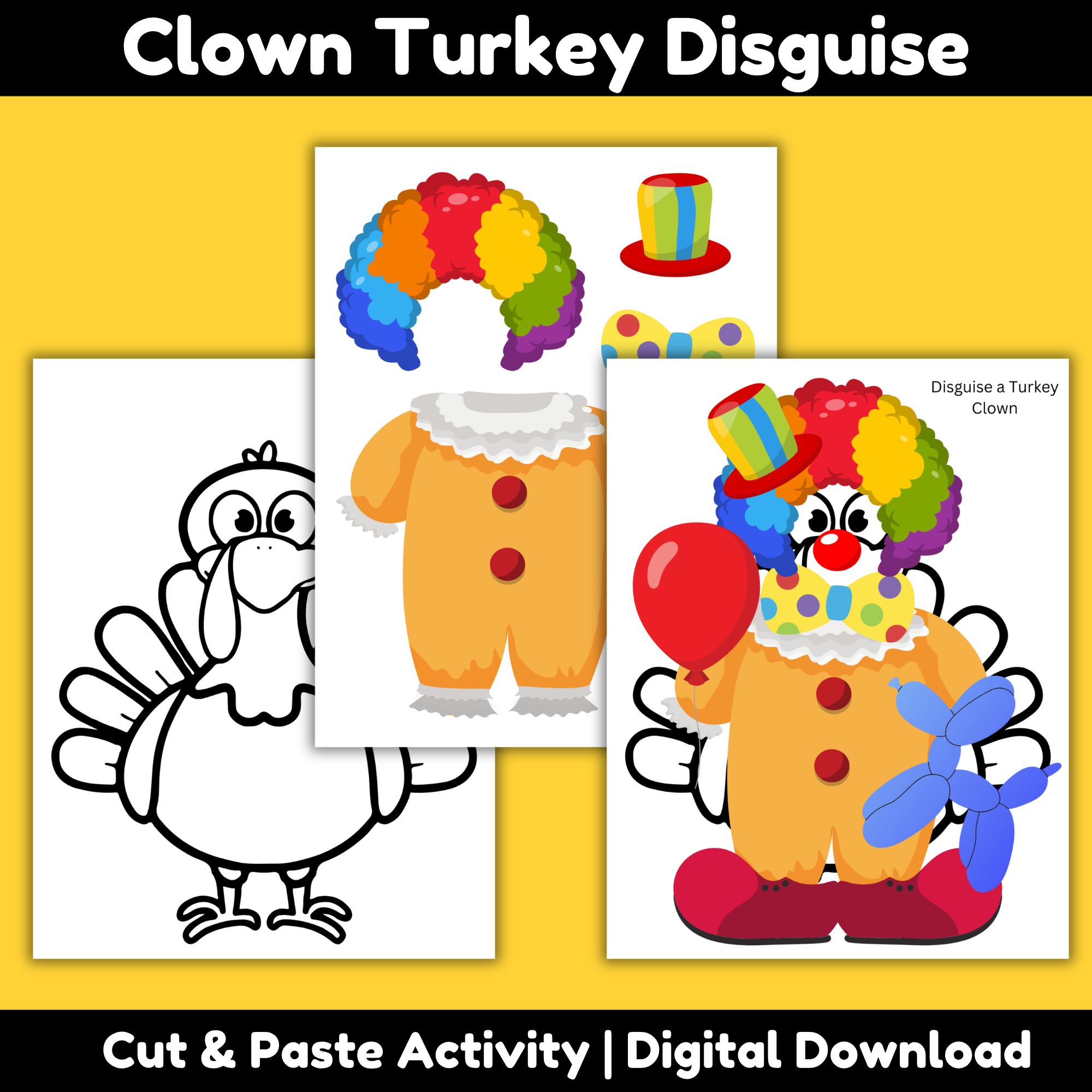 Printable Disguise a Turkey Clown